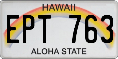 HI license plate EPT763