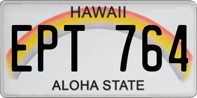 HI license plate EPT764