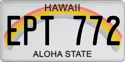 HI license plate EPT772