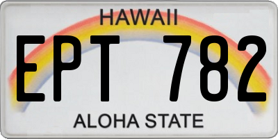 HI license plate EPT782