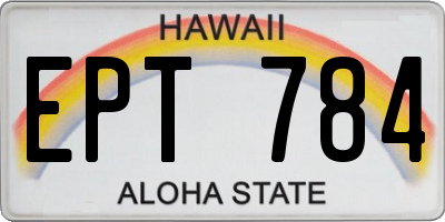 HI license plate EPT784