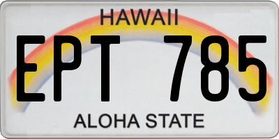 HI license plate EPT785