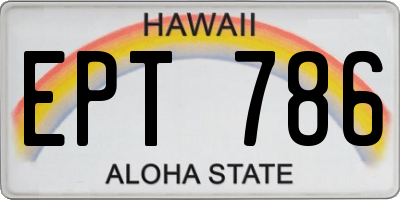 HI license plate EPT786