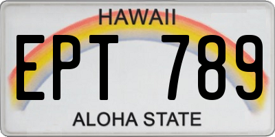 HI license plate EPT789