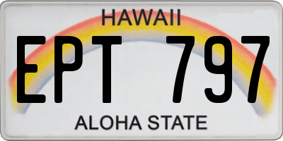 HI license plate EPT797