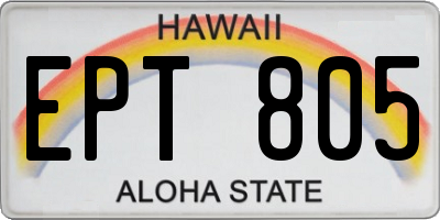 HI license plate EPT805