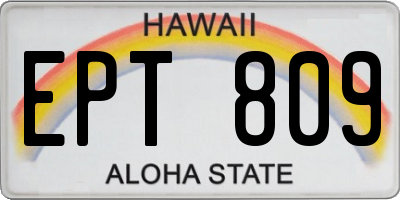 HI license plate EPT809