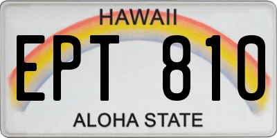 HI license plate EPT810
