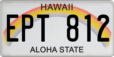 HI license plate EPT812