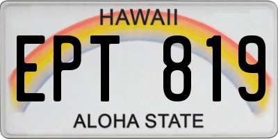 HI license plate EPT819