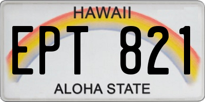 HI license plate EPT821