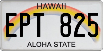 HI license plate EPT825
