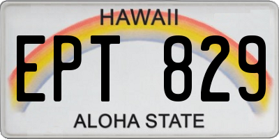 HI license plate EPT829