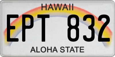 HI license plate EPT832