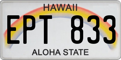 HI license plate EPT833