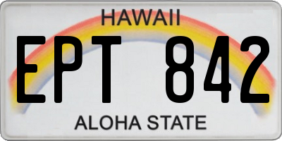 HI license plate EPT842