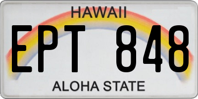 HI license plate EPT848