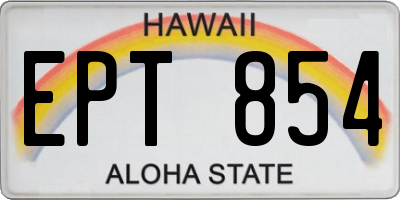 HI license plate EPT854