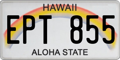 HI license plate EPT855