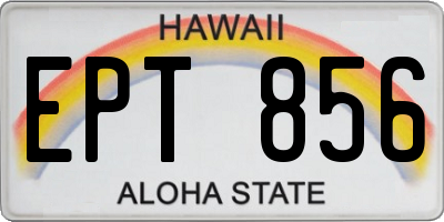 HI license plate EPT856