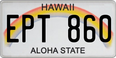 HI license plate EPT860