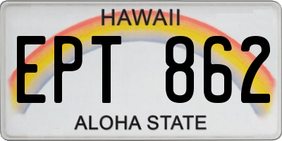 HI license plate EPT862