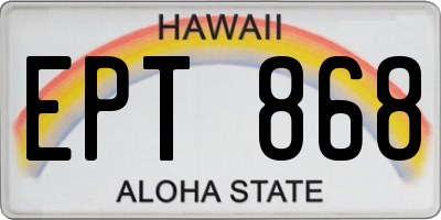 HI license plate EPT868