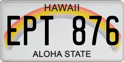 HI license plate EPT876