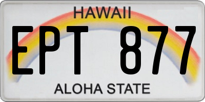 HI license plate EPT877