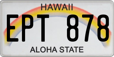 HI license plate EPT878
