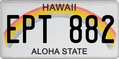 HI license plate EPT882