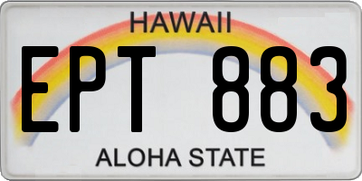HI license plate EPT883