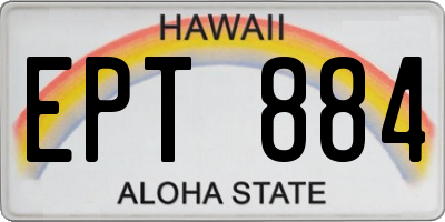 HI license plate EPT884