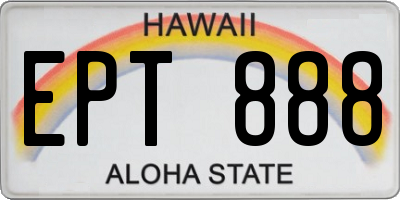 HI license plate EPT888