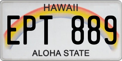 HI license plate EPT889