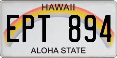 HI license plate EPT894
