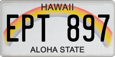 HI license plate EPT897