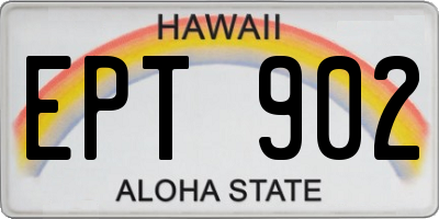 HI license plate EPT902