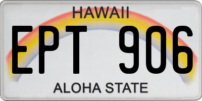 HI license plate EPT906