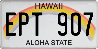 HI license plate EPT907