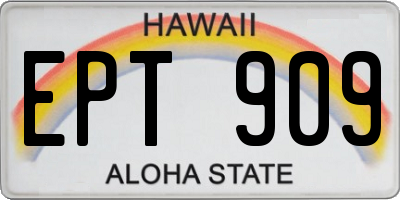 HI license plate EPT909
