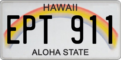 HI license plate EPT911