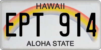 HI license plate EPT914