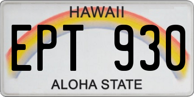 HI license plate EPT930