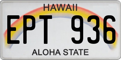 HI license plate EPT936