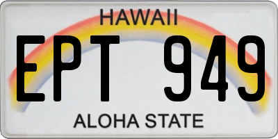 HI license plate EPT949
