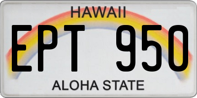 HI license plate EPT950