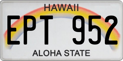 HI license plate EPT952