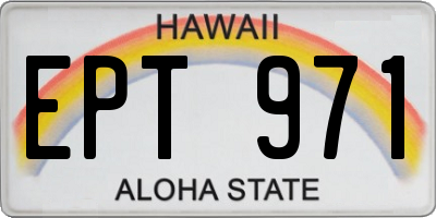 HI license plate EPT971