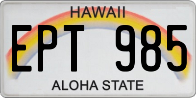 HI license plate EPT985